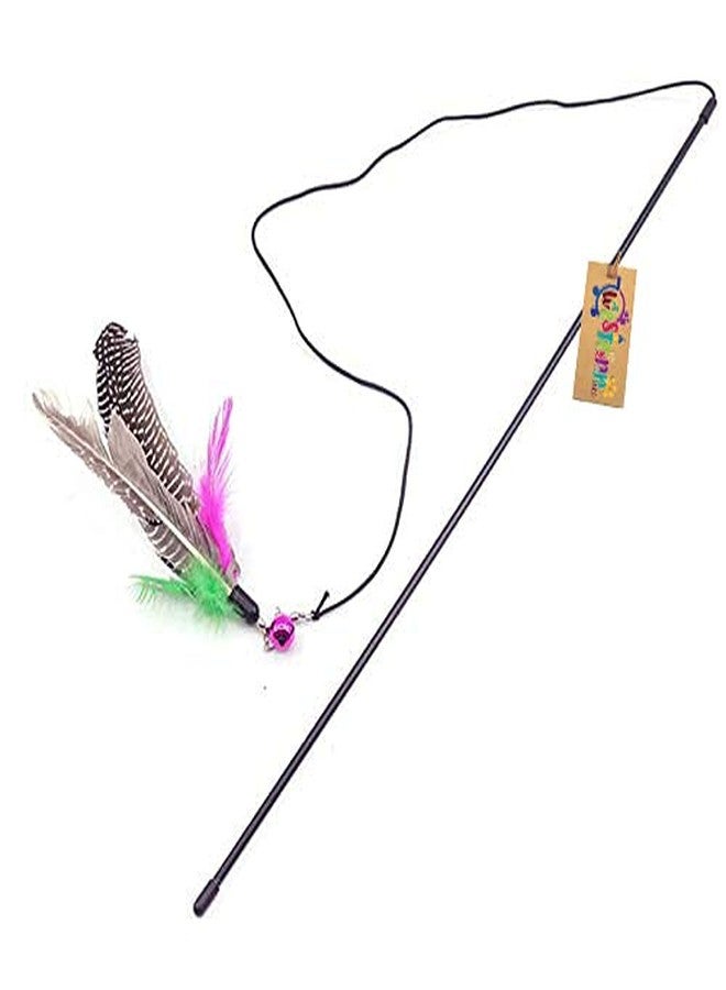 ويستيرن إرا عصا لعب ريشية مرحة للقطط من العصر الغربي بطول 48 سم، للعب والتدريب للقطط والقطط الصغيرة والجراء (لون عشوائي) - Image 3